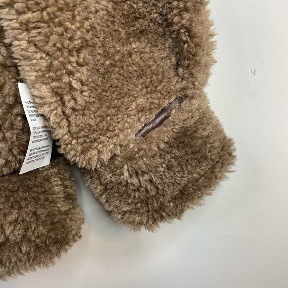 ASOS Hero Borg Brown Faux Fur Teddy Bomber Chuck on Coat Jacket 6 Petite New - Picture 10 of 16